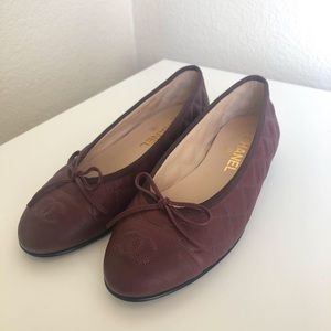 Chanel quilted ballerina ballet flats size 36.5